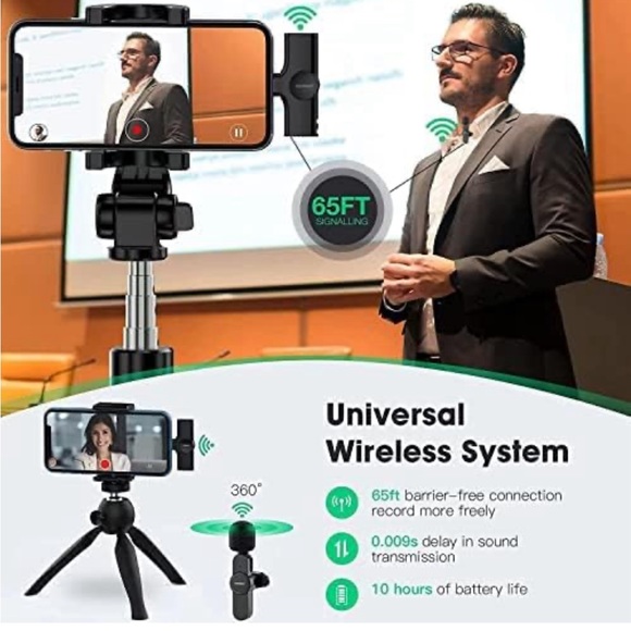 GARMAY Plug-Play Wireless Lavalier Microphone for iPhone iPad - Picture 2 of 6